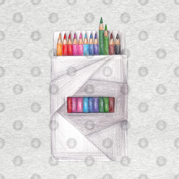 box of crayons. color pencil by lisenok